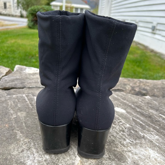 Paul Green Munchen Black Sock Ankle Wedge Heel Boots - Picture 4 of 6